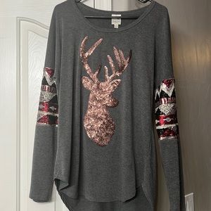 Pink Owl Deer Christmas Shirt